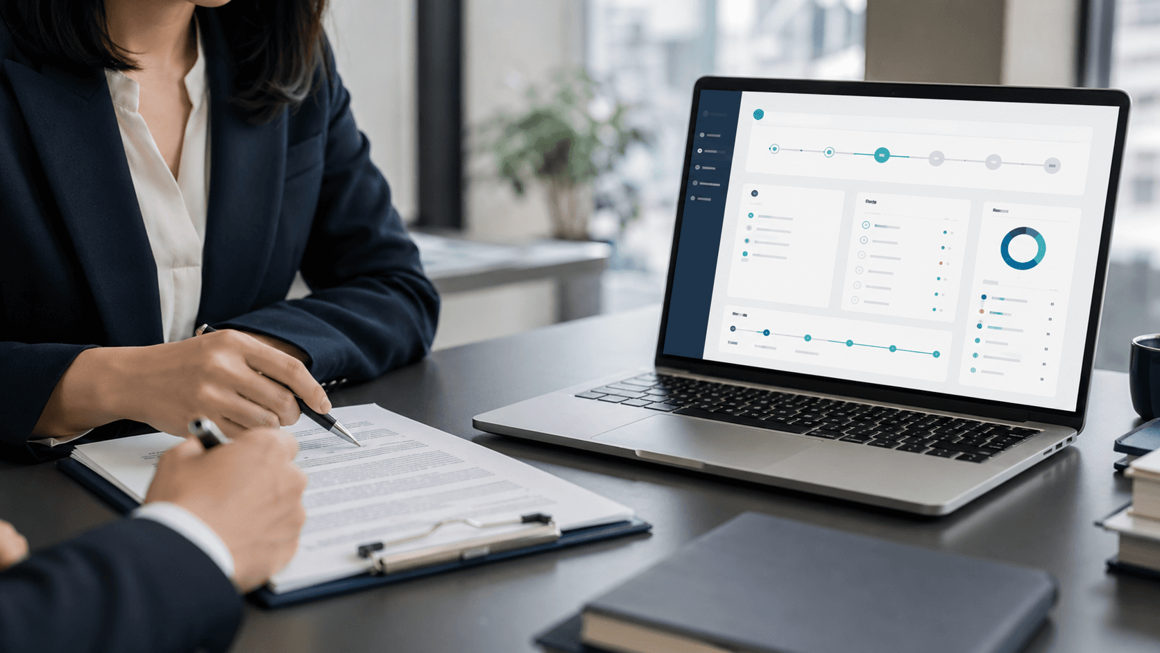OfficeFlow 계약 관리 화면과 고객 확인 흐름